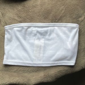 White bandeau tube top
